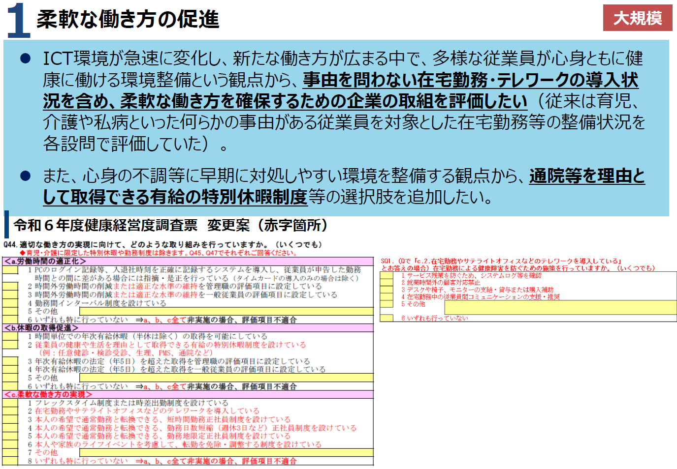柔軟な働き方の促進