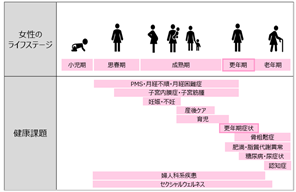 女性のライフステージと健康課題